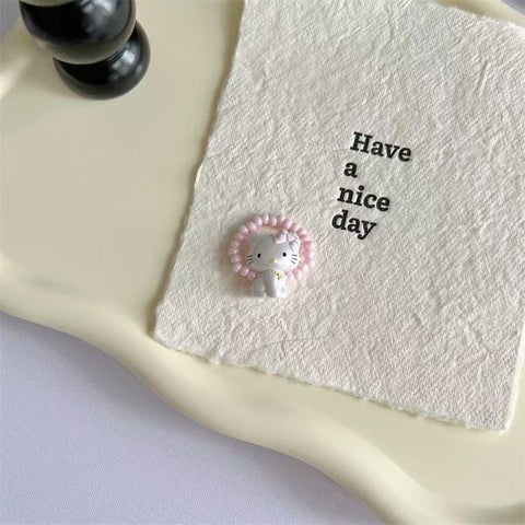 Kitty Hand-made Beads Ring