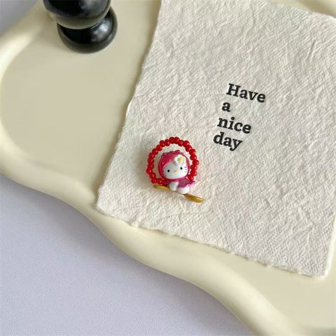 Kitty Hand-made Beads Ring