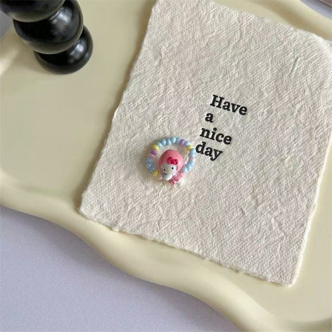 Kitty Hand-made Beads Ring