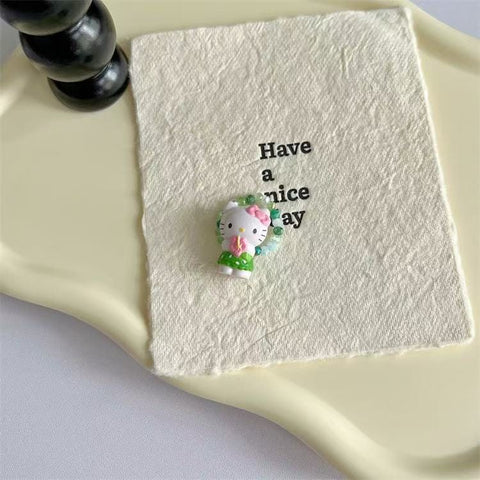 Kitty Hand-made Beads Ring
