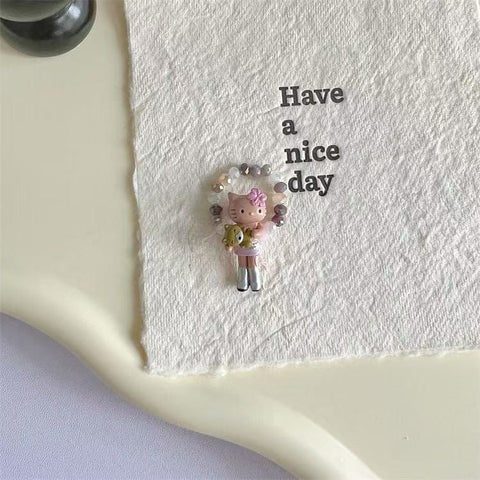 Kitty Hand-made Beads Ring