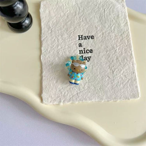 Kitty Hand-made Beads Ring