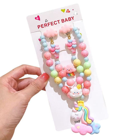 Girls Unicorn Necklace Set