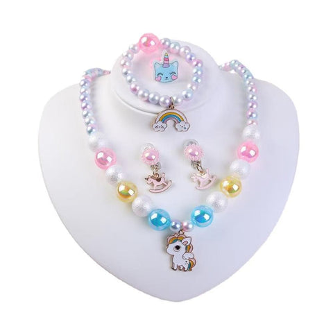Girls Unicorn Necklace Set