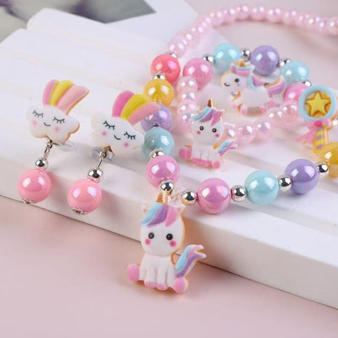 Girls Unicorn Necklace Set