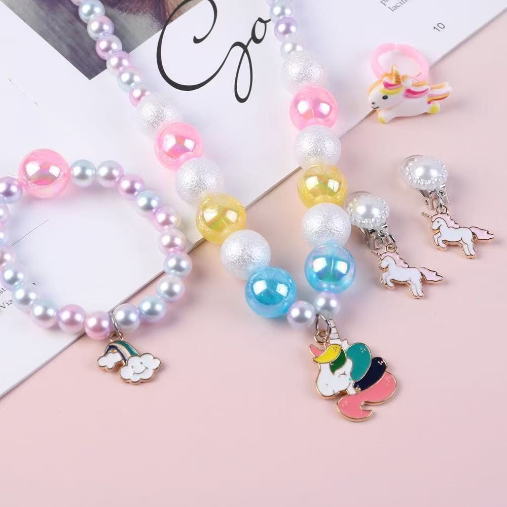 Girls Unicorn Necklace Set