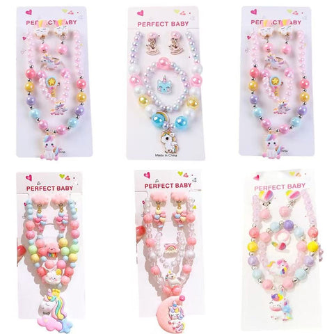 Girls Unicorn Necklace Set