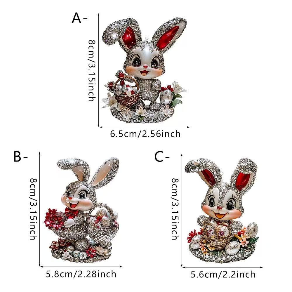 3pcs Rabbit Diamond Ornaments