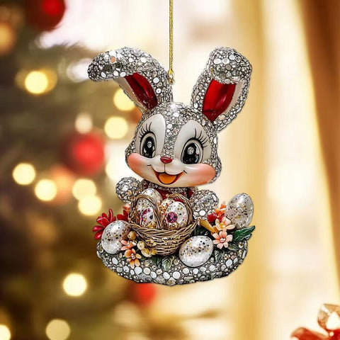 3pcs Rabbit Diamond Ornaments