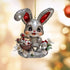 3pcs Rabbit Diamond Ornaments