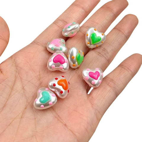 5pcs Heart-Shaped Penbeads