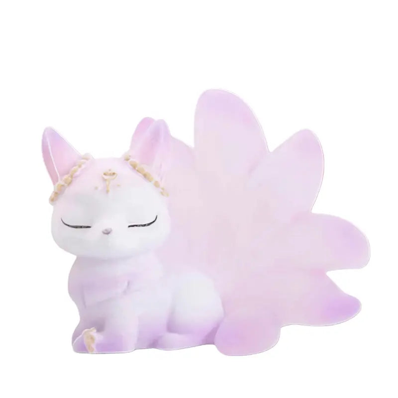 Colorful flocking Nine-tailed Fox Blind box