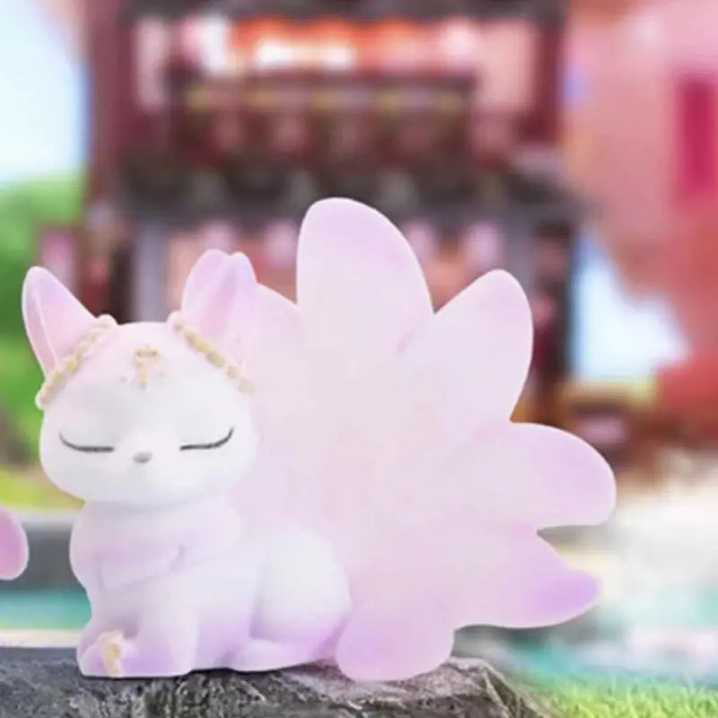 Colorful flocking Nine-tailed Fox Blind box