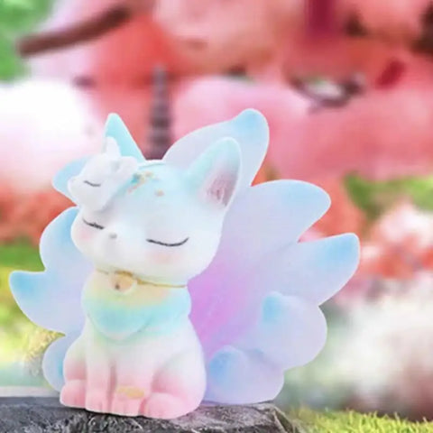 Colorful flocking Nine-tailed Fox Blind box