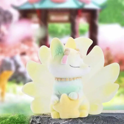 Colorful flocking Nine-tailed Fox Blind box