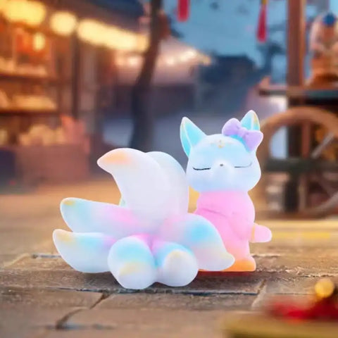 Colorful flocking Nine-tailed Fox Blind box