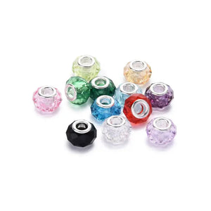 10pcs Faceted Acrylic Spacer Beads