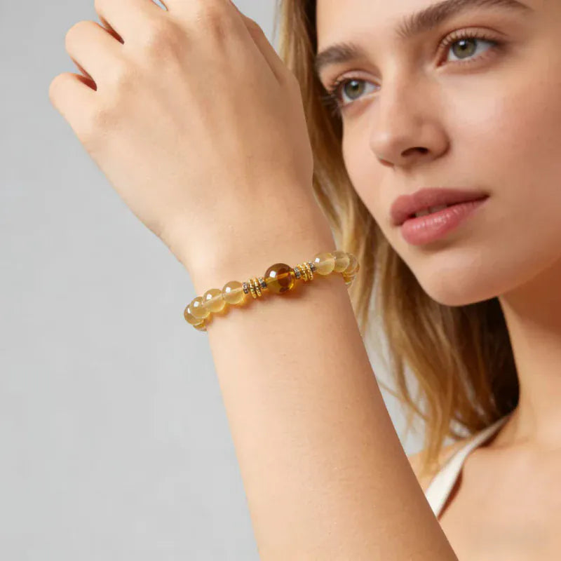 Golden Flow Natural Crystal Bracelet