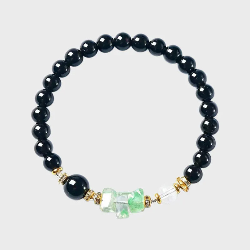 Water Wood Balance Natural Obsidian Bracelet
