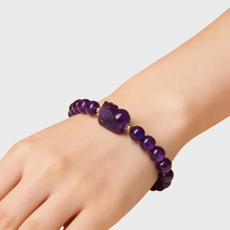 Purple Pi Xiu Natural Crystal Bracelet