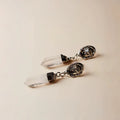 Boucles d'oreilles pendantes à pointe de quartz clair naturel