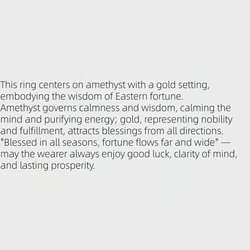 Adjustable Nature Amethyst Luck Ring