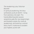 Bracelet de jade serpentin naturel Renouveau du lotus