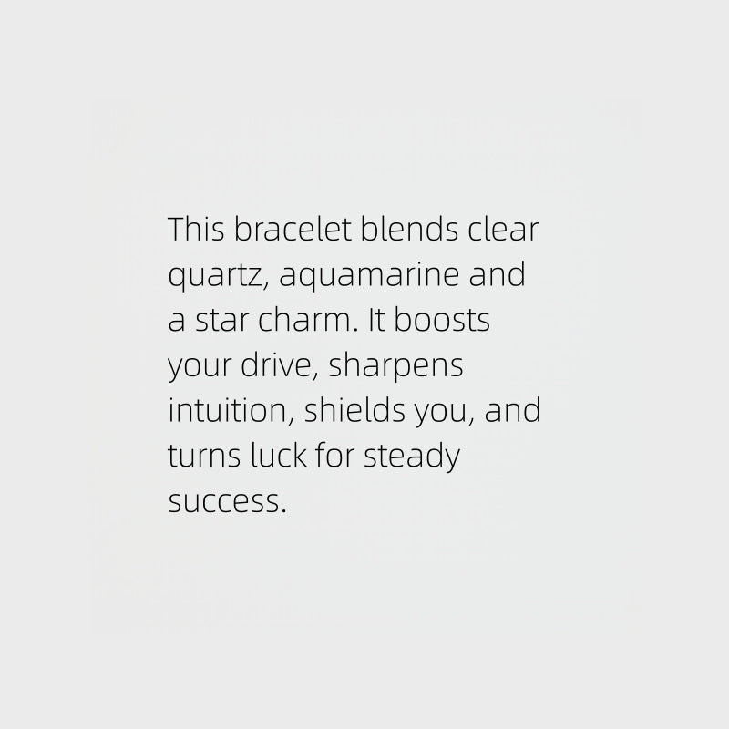 Lucky Star Clear Quartz & Aquamarine Bracelet