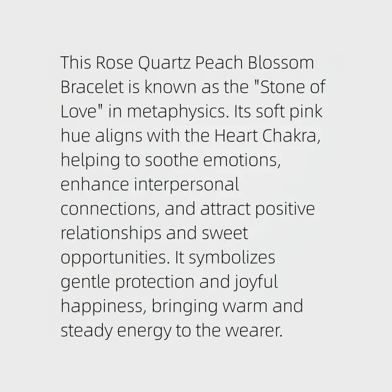 Peach Blossoms Natural Crystal Bracelet