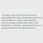 Bague lotus en jade de Hetian - Attire la bonne fortune et les bienfaiteurs