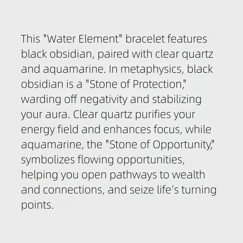 Water Element Balance Natural Obsidian Bracelet