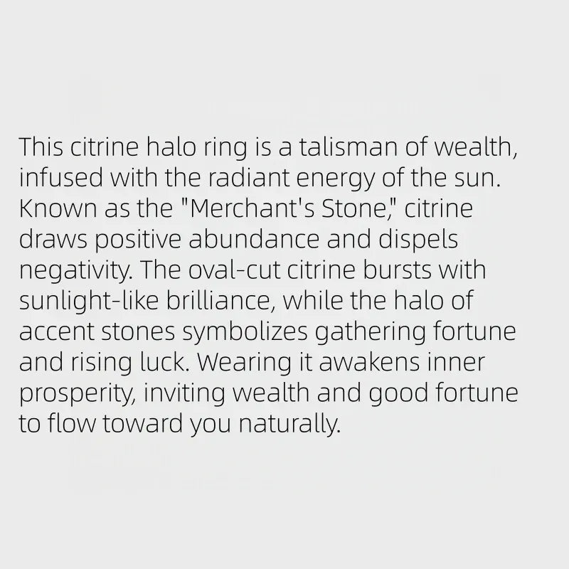 Big Natural Crystal Attract Wealth Citrine Ring
