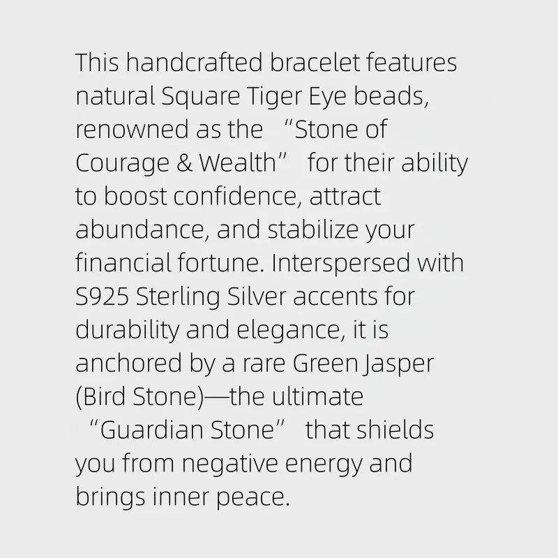 Timeless Shield Natural Tiger Eye Bracelet