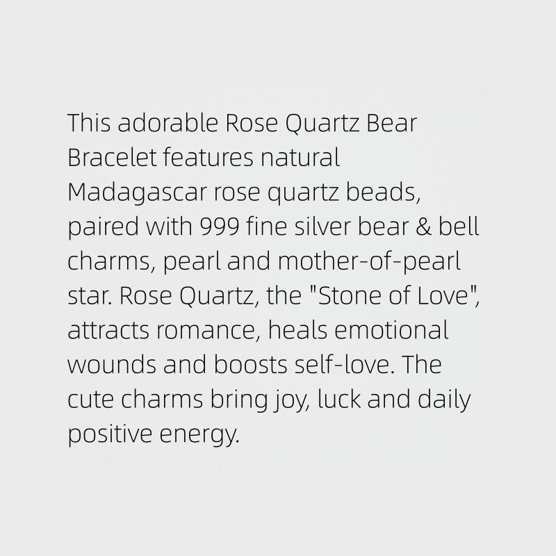 Rose Bear Natural Crystal Bracelet