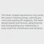 Natural Aquamarine Heart Ring - Wealth Attractor & Nobleman Luck