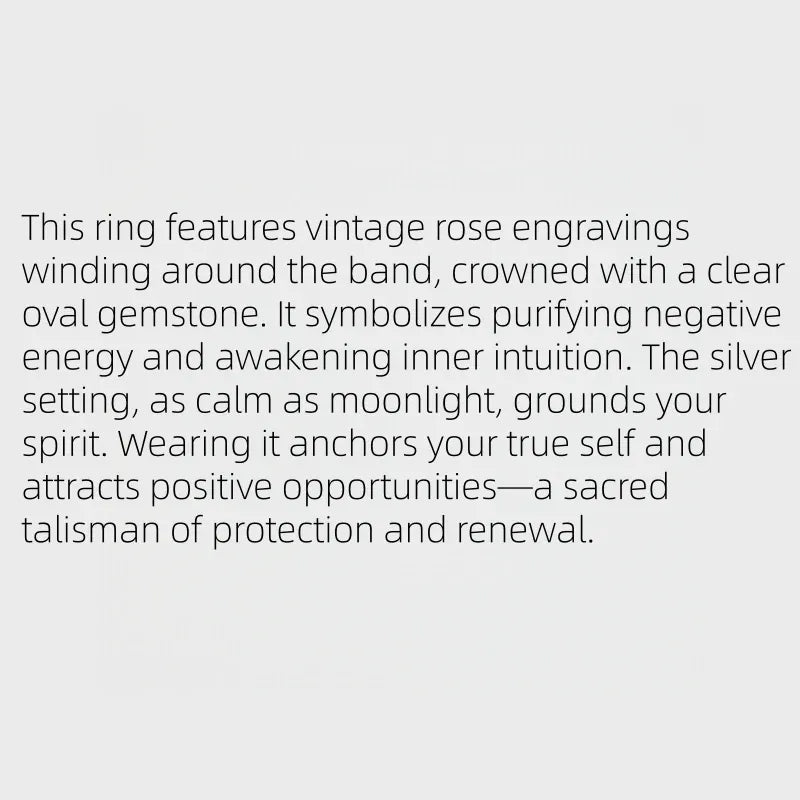 Classic Rose Pattern Natural Clear Crystal Ring