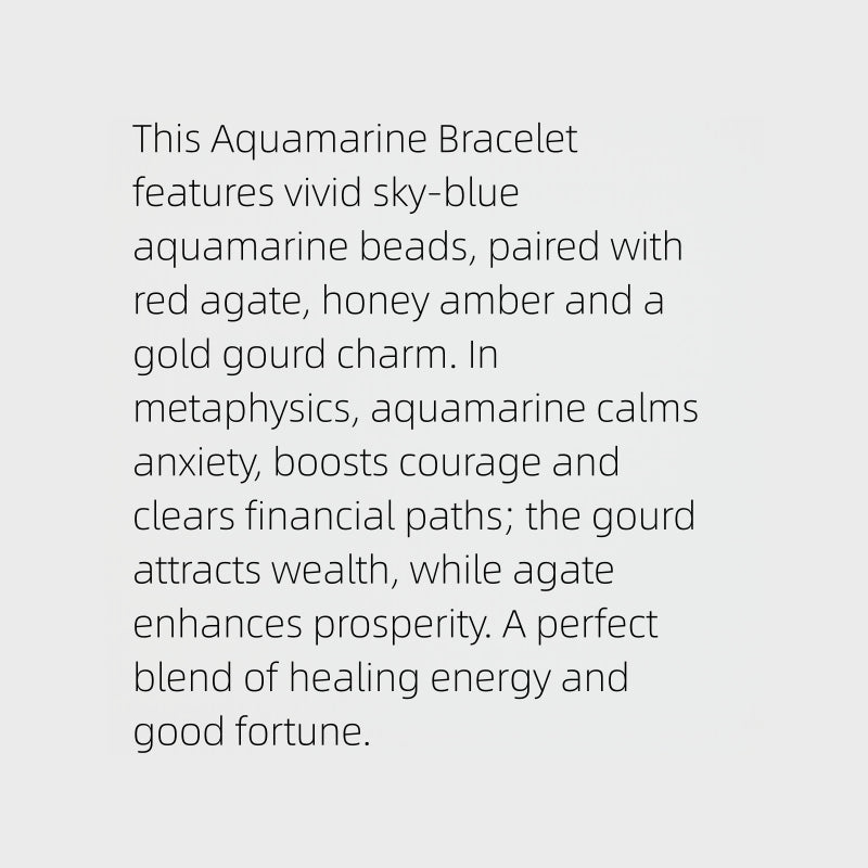Fortune Gourd Natural Aquamarine Bracelet