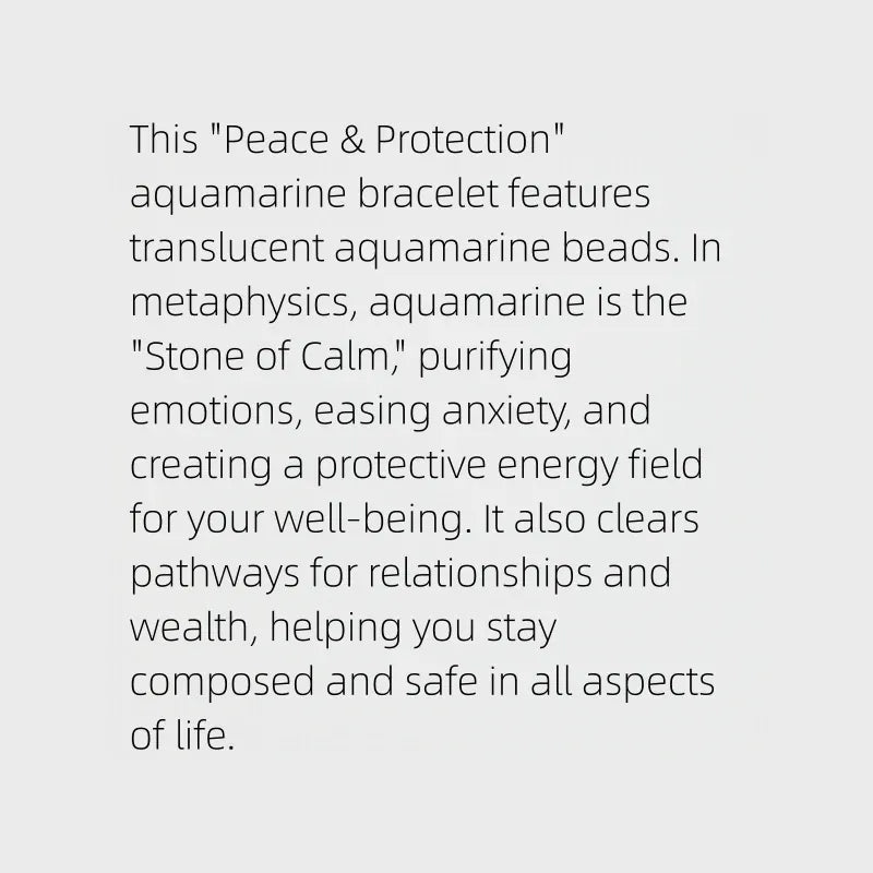 Peace Protection Natural Aquamarine Bracelet