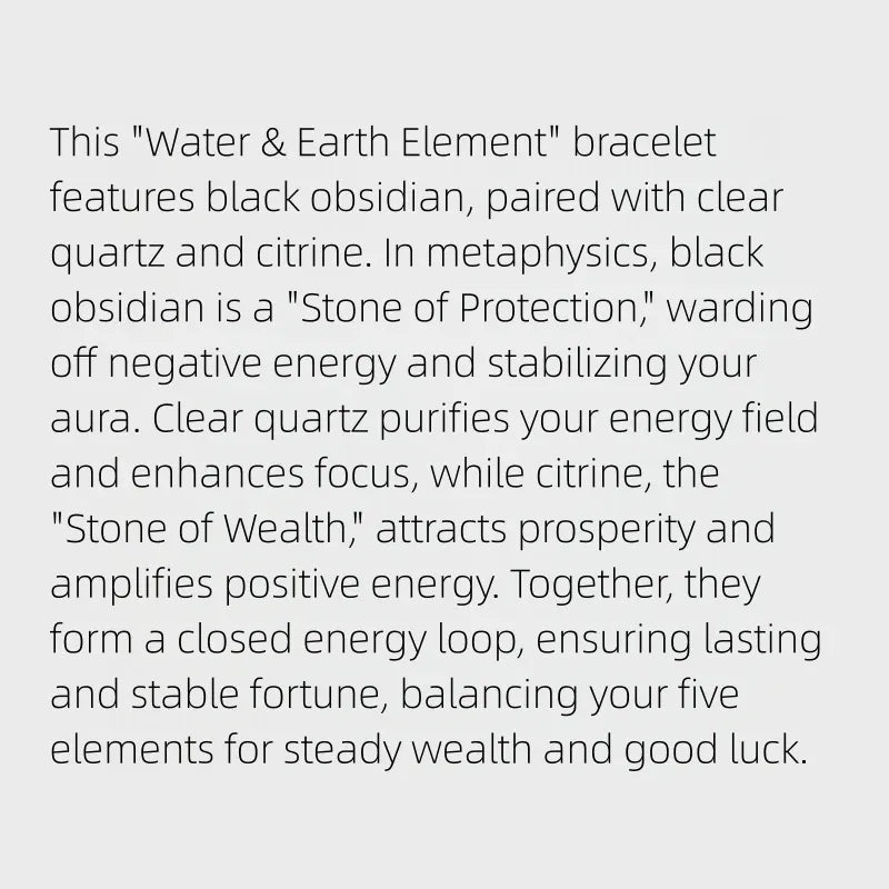 Earth Element Natural Obsidian Bracelet