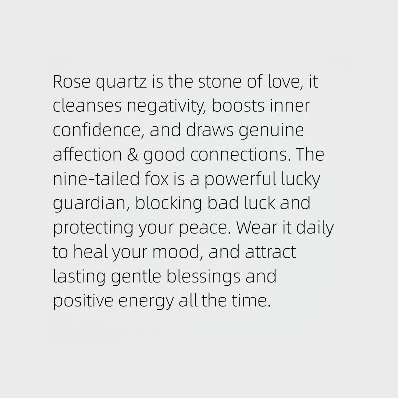 Rose Quartz Nine-tailed Fox – Charm & Spiritual Protection