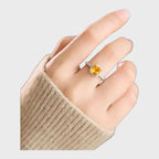 Bague porte-bonheur en citrine naturelle