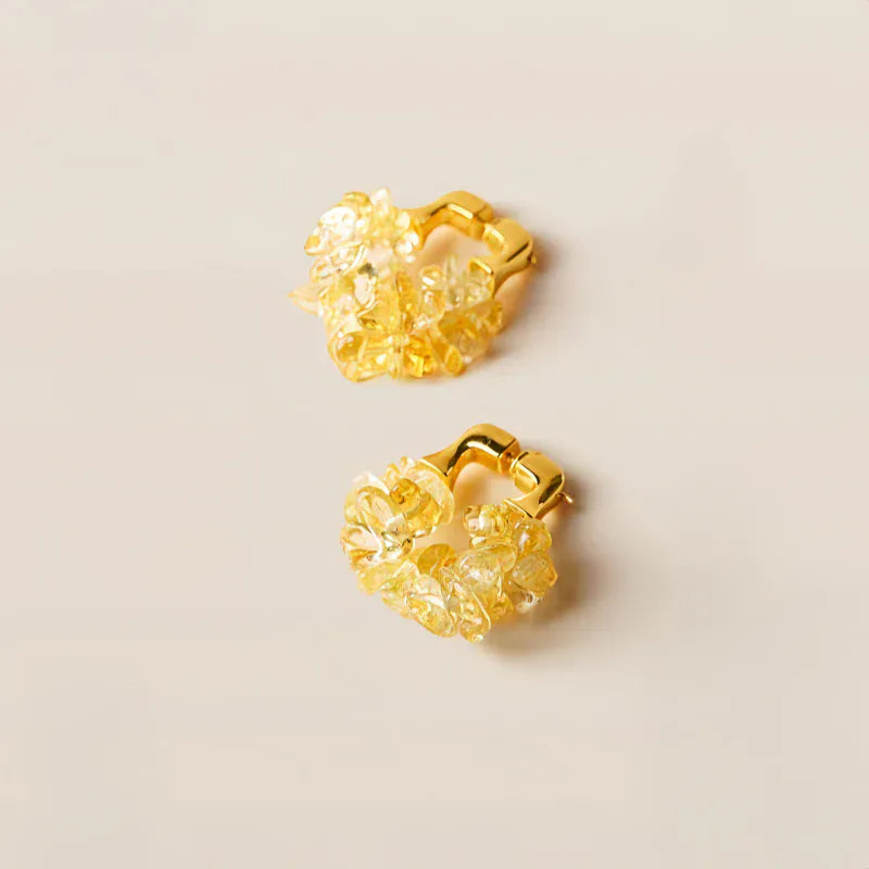 Natural Citrine Vibe Stud Earrings