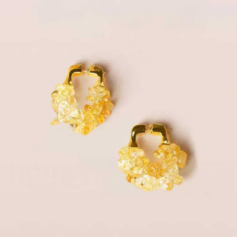 Natural Citrine Vibe Stud Earrings