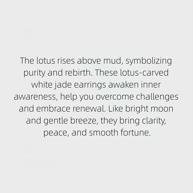 Lotus Rebirth White Jade Drop Earrings