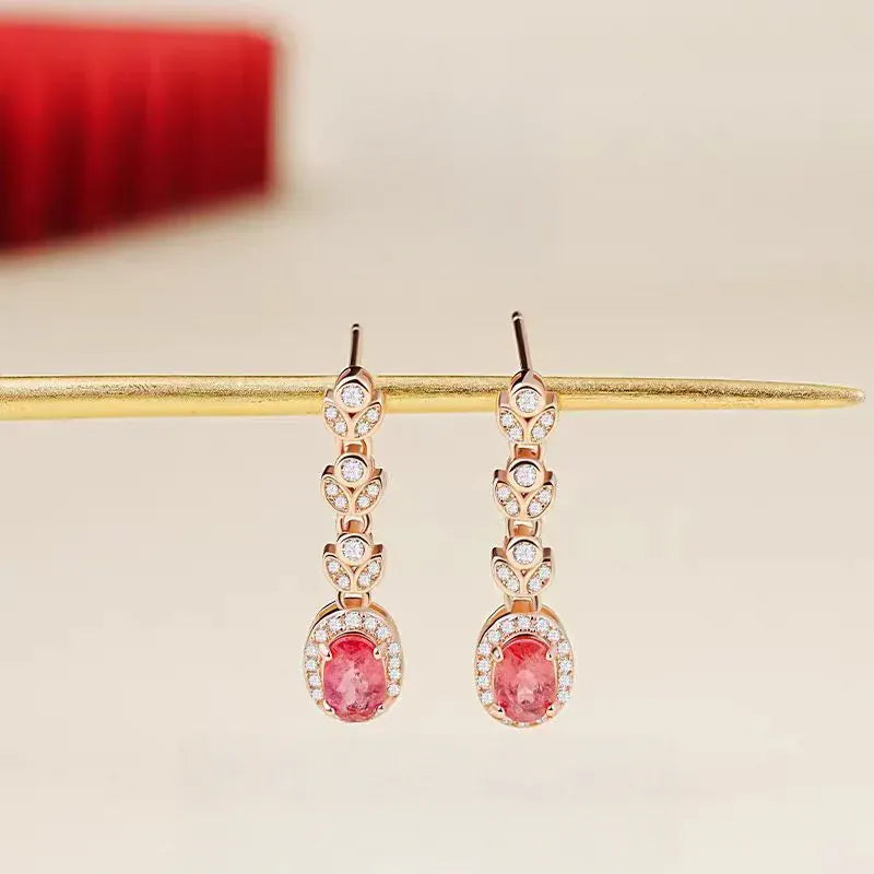 Blossom Natural Crystal Drop Earrings