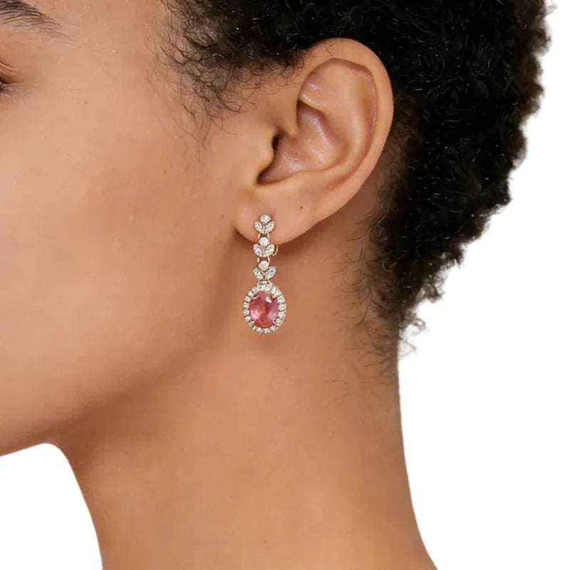 Blossom Pink Crystal Drop Earrings