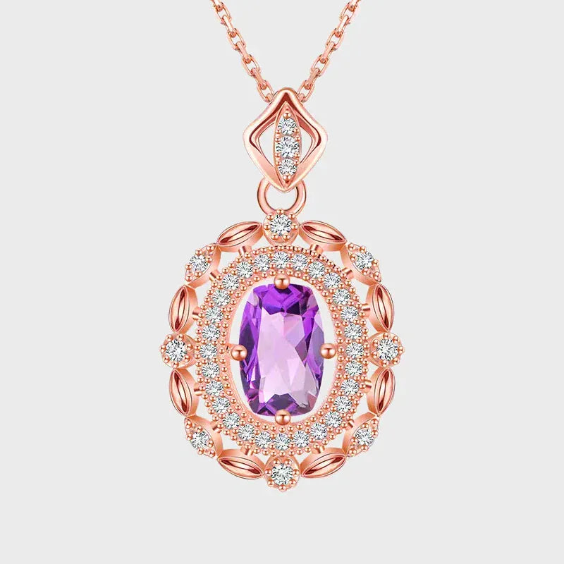 Lavender Glow Natural Crystal Necklace