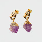 Boucles d'oreilles pendantes murmure en améthyste naturelle