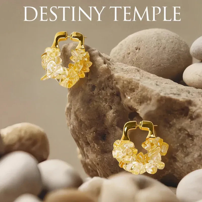 Natural Citrine Vibe Stud Earrings