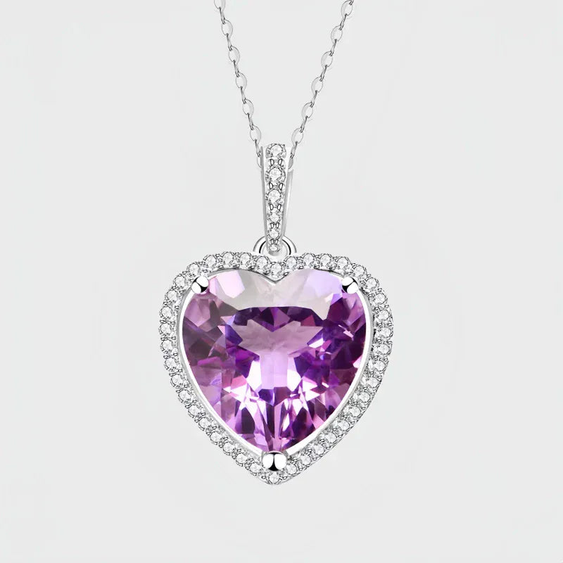 Echo of the Purple Heart Natural Crystal Necklace